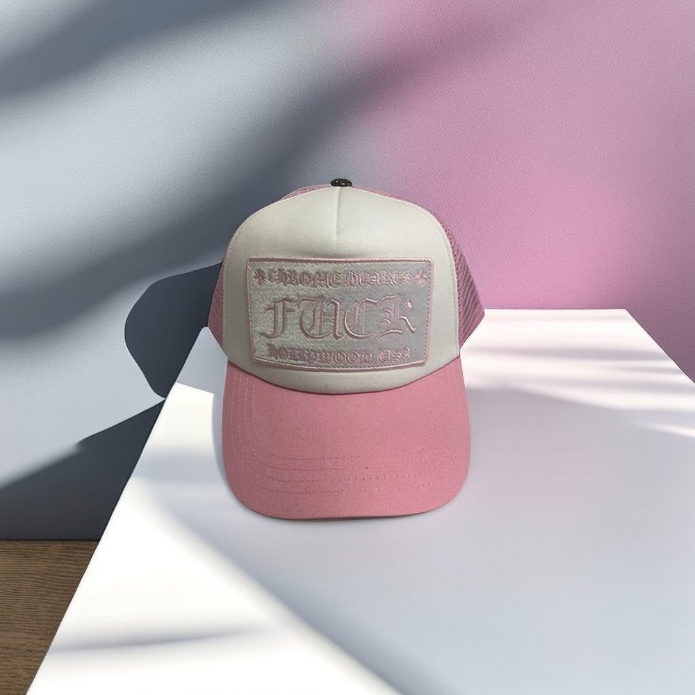 Sun Hat Embroidered Pink Logo Chrome Hearts Baseball Cap
